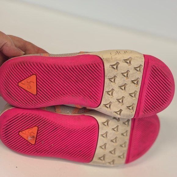 Plae Emme Kids Shoes with Glittery Gray with pink and Orange Accents - Picture 6 of 7